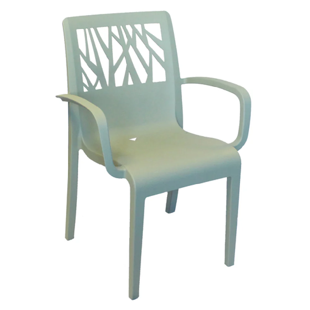 Grosfillex US211721 24 Inch Wide Stacking Armchair Resin Sage Green