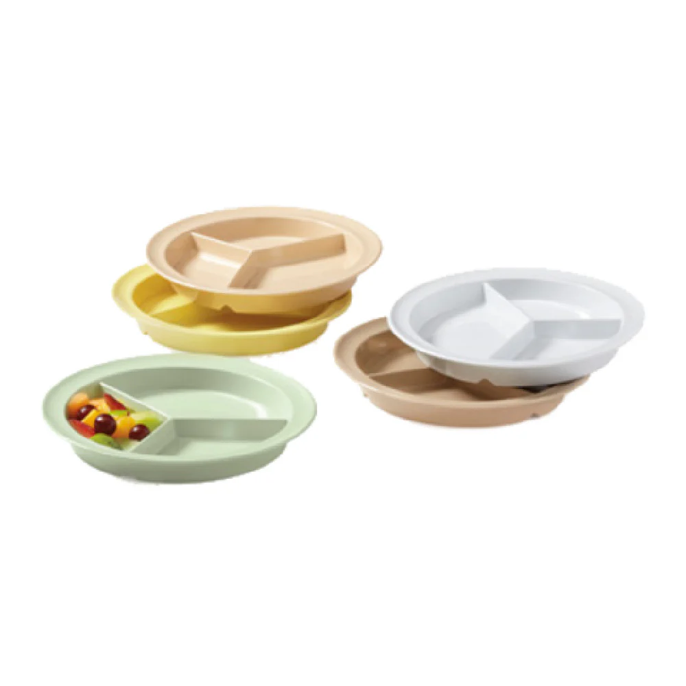 GET Enterprises CP-530-T 9 Inch Tan Melamine Plate with 3 Sections GET Enterprises CP-530-T 9 Inch Tan Melamine Plate with 3 Sections