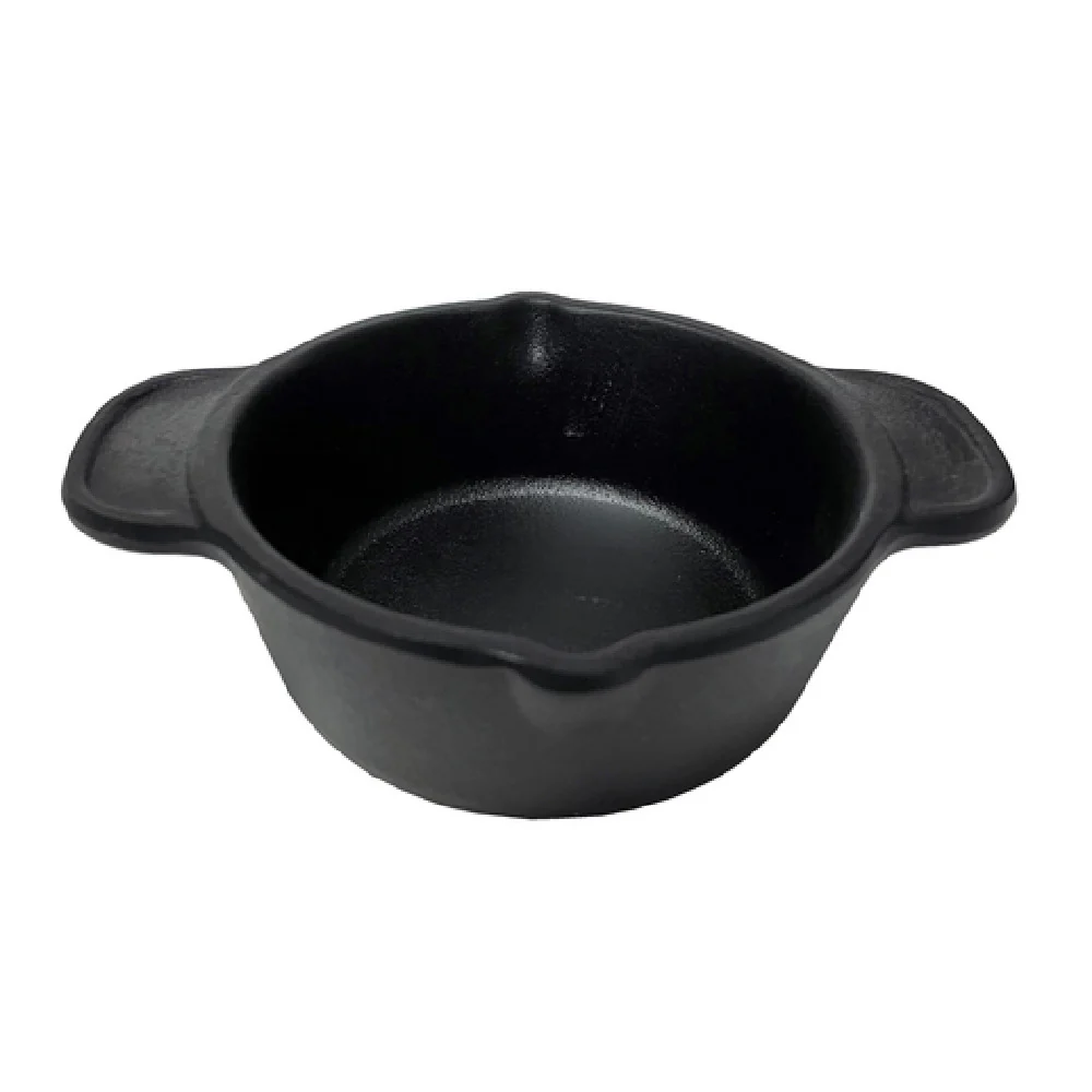 GET Enterprises CI-08-BK 8oz Ramekin with Melamine and Cast Iron Black