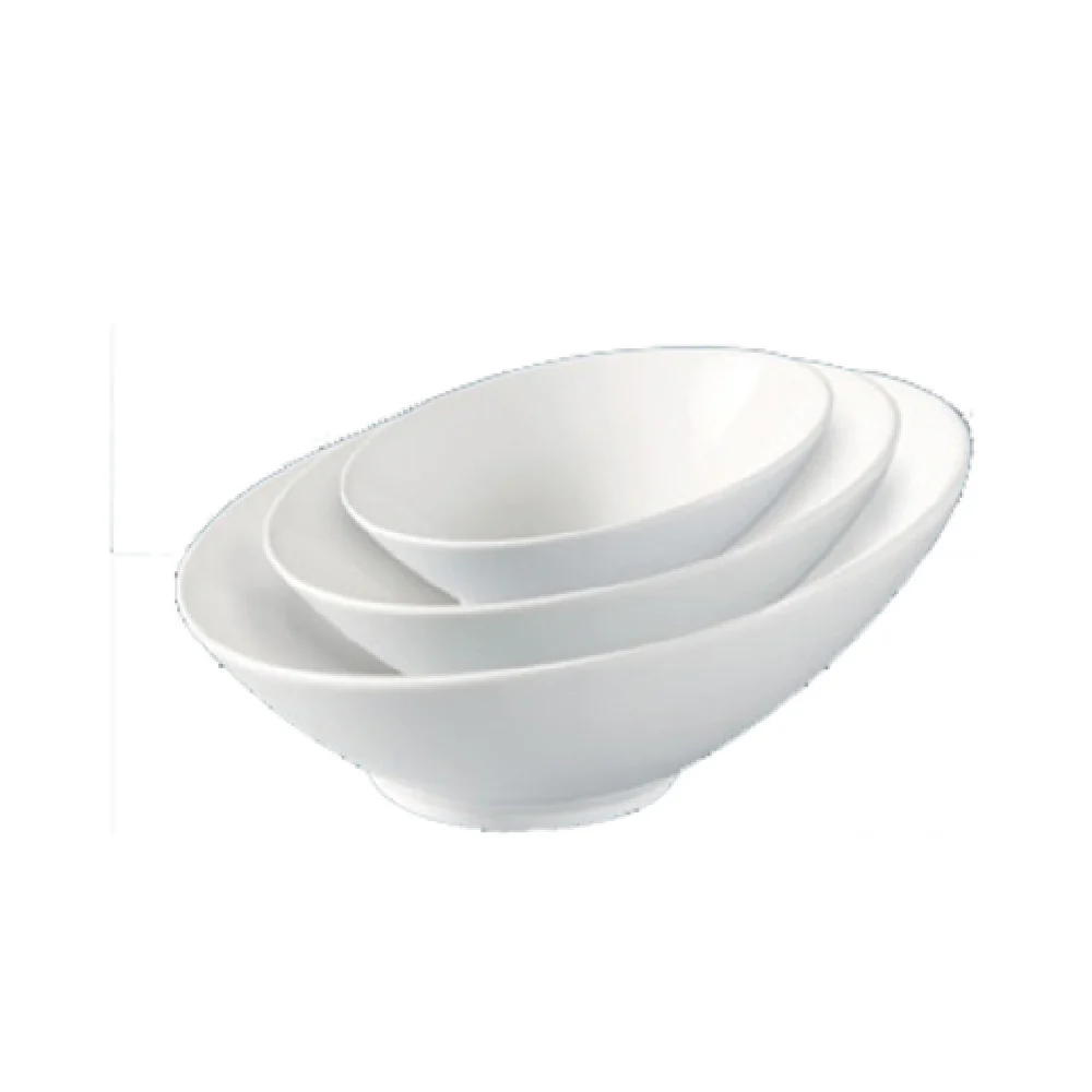 Yanco FU-608 8 Inch Oblong Slanted Bowl 16 Oz Porcelain White - 2 Dozen Packs Yanco FU-608 8 Inch Oblong Slanted Bowl 16 Oz Porcelain White - 2 Dozen Packs