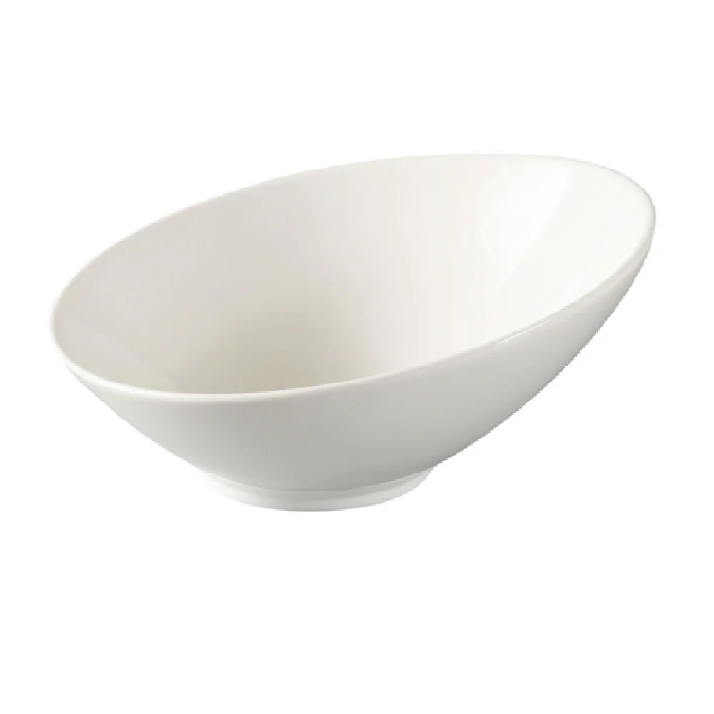 Yanco FU-608 8 Inch Oblong Slanted Bowl 16 Oz Porcelain White - 2 Dozen Packs Yanco FU-608 8 Inch Oblong Slanted Bowl 16 Oz Porcelain White - 2 Dozen Packs