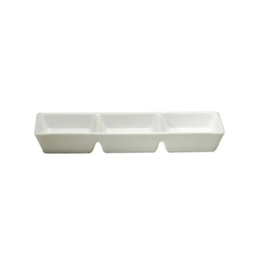 1880 Hospitality R4020000945 2-3/8 Inch Dish with 3 Compartments Porcelain Bright White