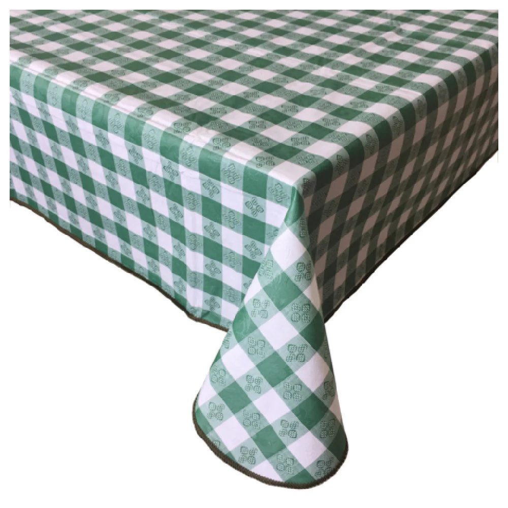 CAC China TCVG-7052G 70 Inch Vinyl Table Cover Water and Tear Resistant Green Gingham CAC China TCVG-7052G 70 Inch Vinyl Table Cover Water and Tear Resistant Green Gingham