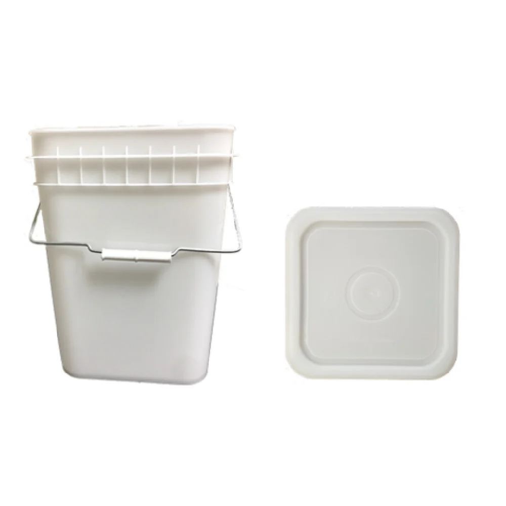 Buccaneer Container Corp 2006512110 4 Gallon Square Bucket with White Lid Transparent