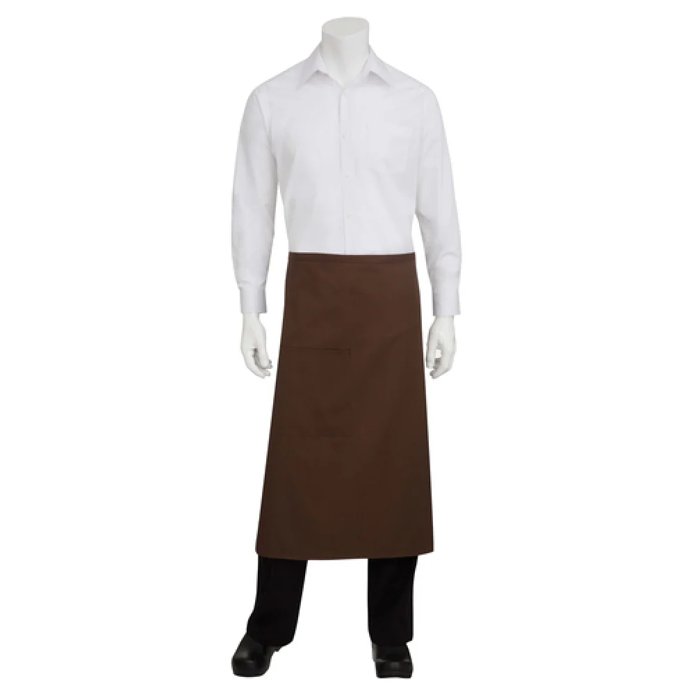 Chef Works F24 SLA0 27-1/2 Inch Bistro Apron With Patch Pocket Slate Poly Cotton