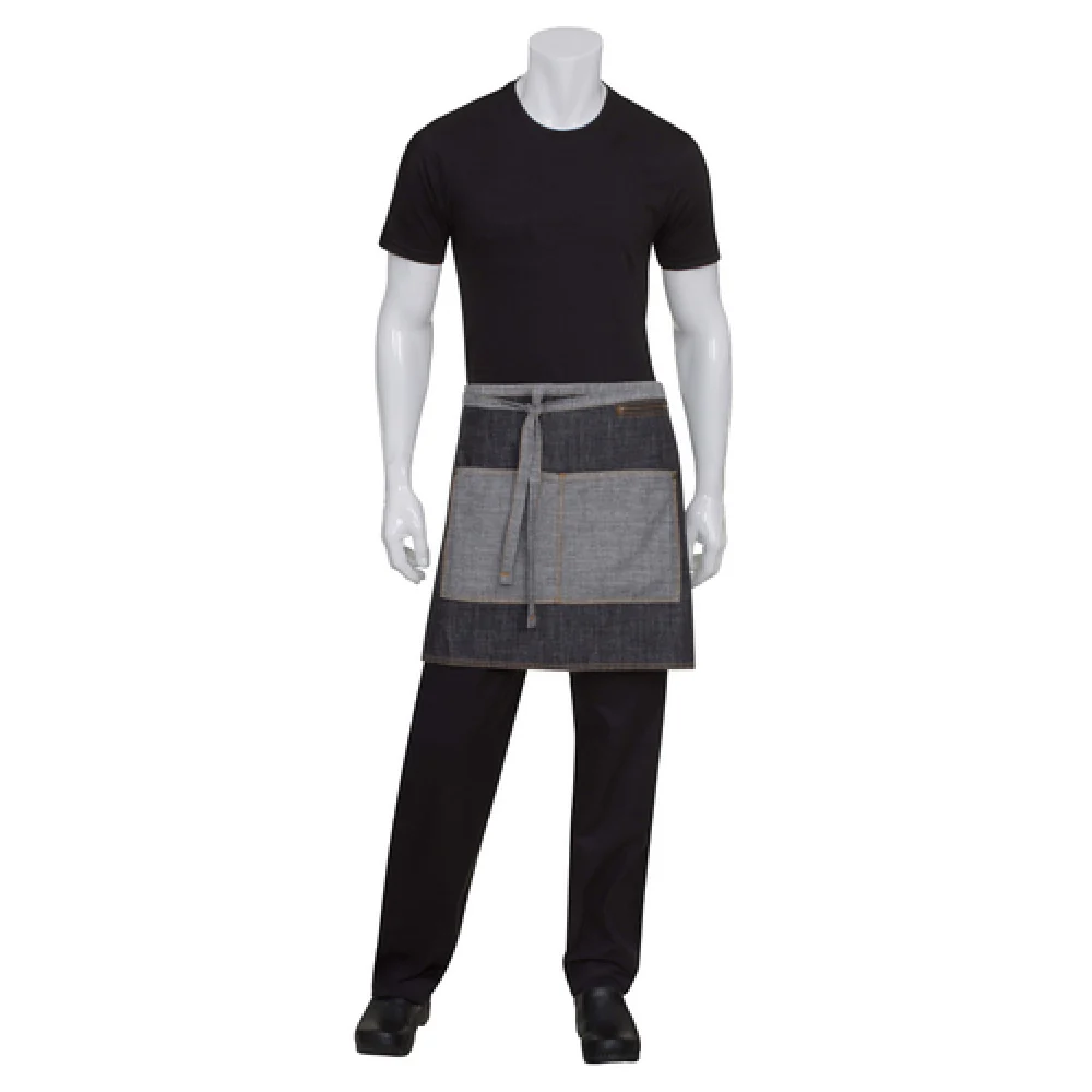 Chef Works AW046BLK0 19 Inch Black Half Length Waist Apron 100 Cotton Denim Chef Works AW046BLK0 19 Inch Black Half Length Waist Apron 100 Cotton Denim