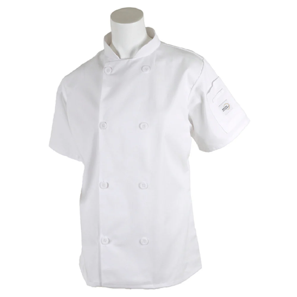 Mercer Culinary M60023WHXXS XXSmall Women's Jacket Short Sleeve Cotton Twill White Mercer Culinary M60023WHXXS XXSmall Women's Jacket Short Sleeve Cotton Twill White