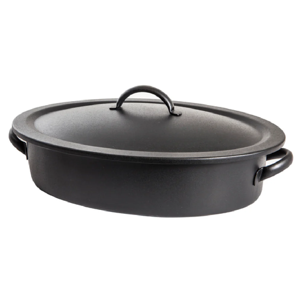 Steelite DW02145CWG8BK 17 Inch Oval Chafer Induction Ready Black Stainless Steel
