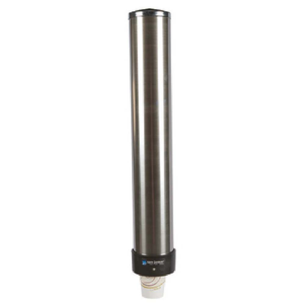 San Jamar C3200P 23-1/2 Inch Cup Dispenser Wall Mount Pull Type Stainless Steel