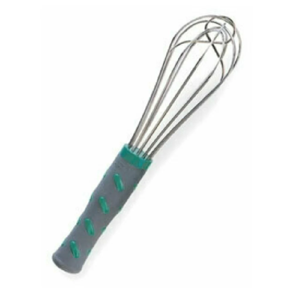 Vollrath 47090 10 Inch French Whip One-piece Aqua Nylon Handle Stainless Steel