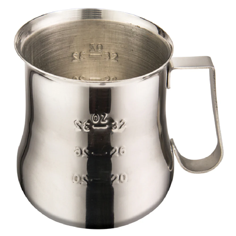 Winco WPE-40 40 Oz Stainless Steel Milk Frothing Pitcher with Measurement Markings