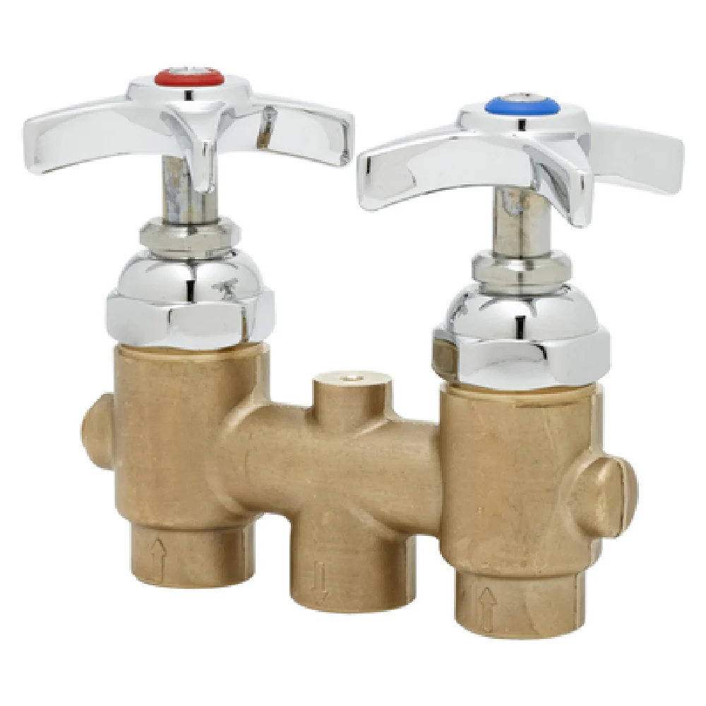 T&S Brass B-2297 Concealed Mixing Faucet 4-arm Handles 3/8