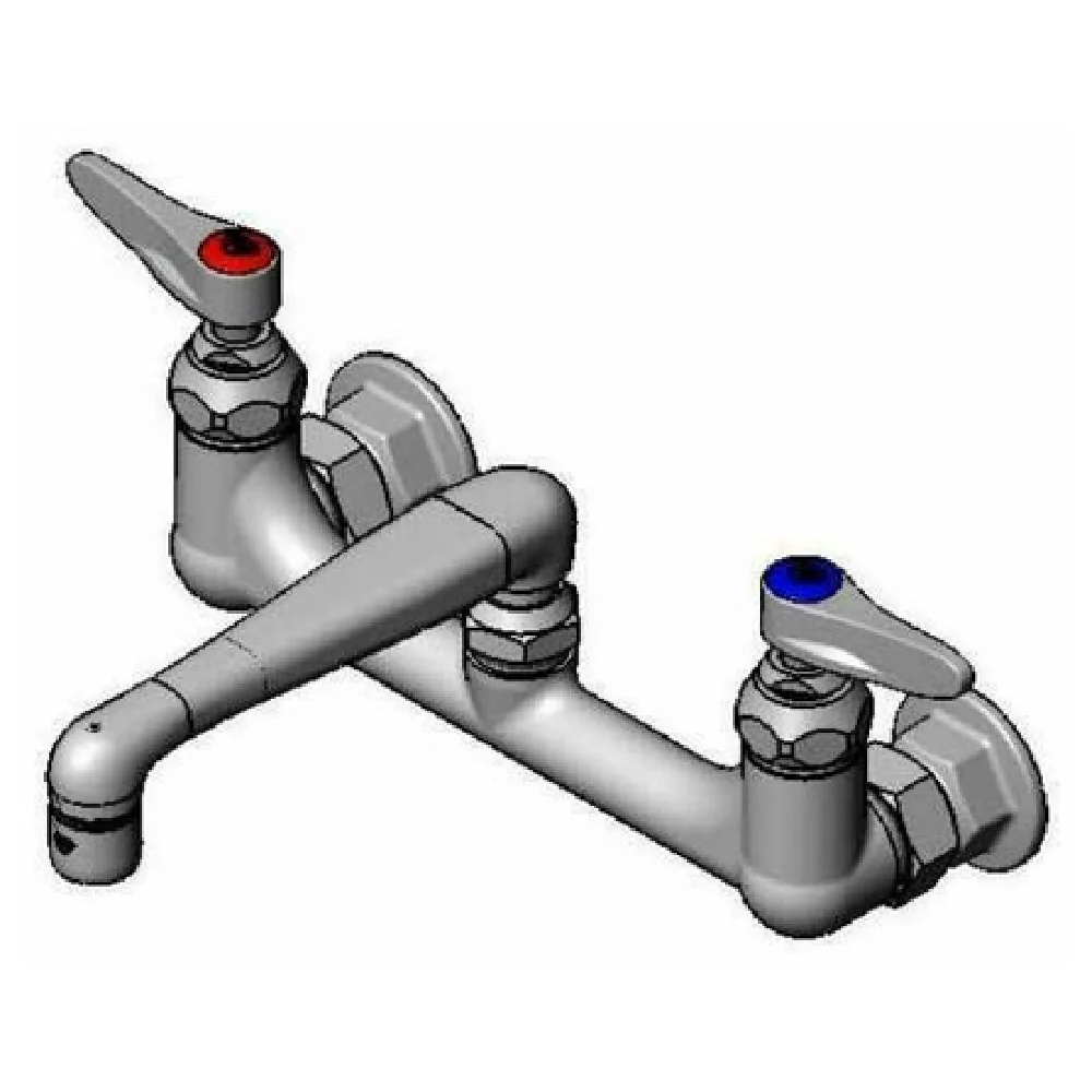 T&S Brass B-0230-01-QT 8 Inch Wall Mount Mixing Faucet with 6 Inch Spout