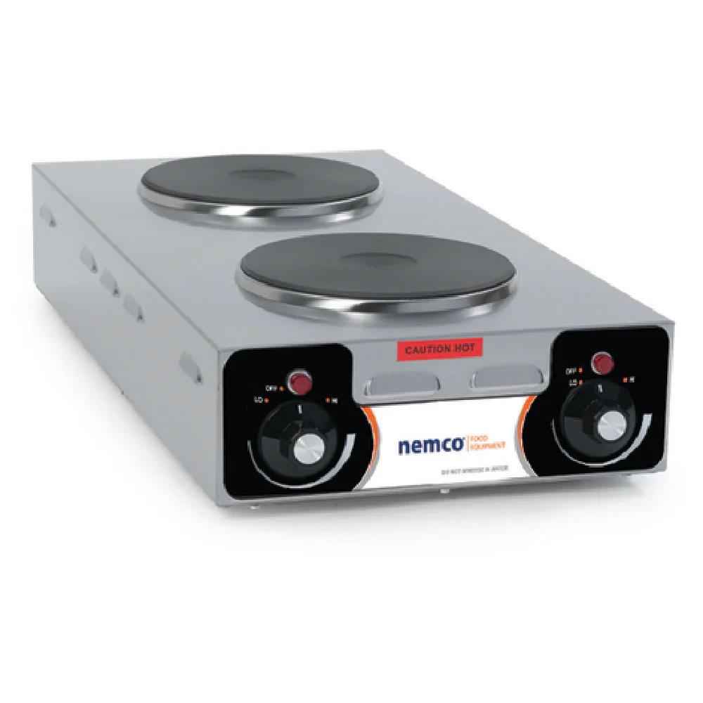 Nemco 6310-3-240 25-1/2 Inch Electric Hotplate Double Burner with Cast Iron Burners Nemco 6310-3-240 25-1/2 Inch Electric Hotplate Double Burner with Cast Iron Burners