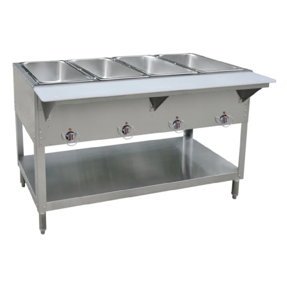 BK Resources STE-LP-4 57 Inch Hot Food Table Gas with Cutting Board Shelf 4 Burner 3500 BTU BK Resources STE-LP-4 57 Inch Hot Food Table Gas with Cutting Board Shelf 4 Burner 3500 BTU