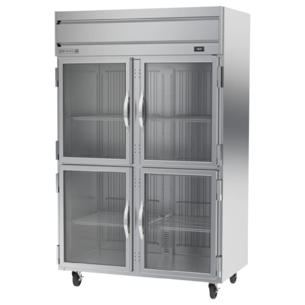 Beverage Air HRPS2HC-1HG 52 Inch Two-section Commercial Refrigerator 46.88 cu ft Stainless Steel with Glass Doors Beverage Air HRPS2HC-1HG 52 Inch Two-section Commercial Refrigerator 46.88 cu ft Stainless Steel with Glass Doors