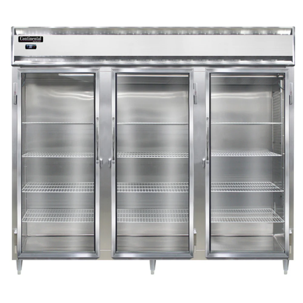 Continental Refrigerator D3RENSAGD 85 Inch Three Section Refrigerator Stainless Steel