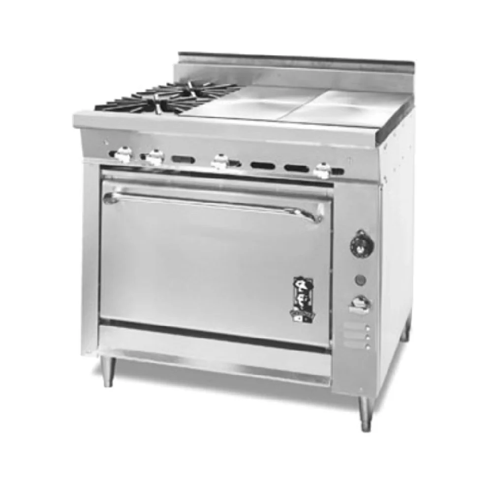 Montague Company V136-10E 36 Inch Gas Range with Convection Oven 2 Burner 30000 BTU