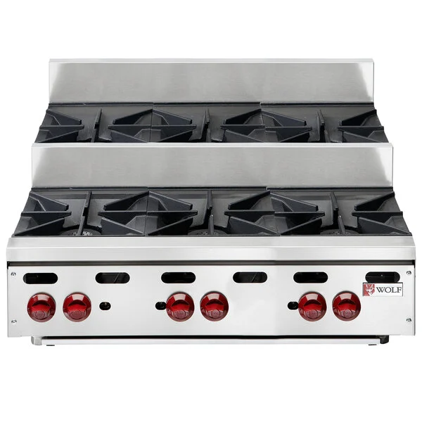 Wolf AHP636U_NAT 36 Inch Gas Hotplate with 6 Burners 180000 BTU Wolf AHP636U_NAT 36 Inch Gas Hotplate with 6 Burners 180000 BTU