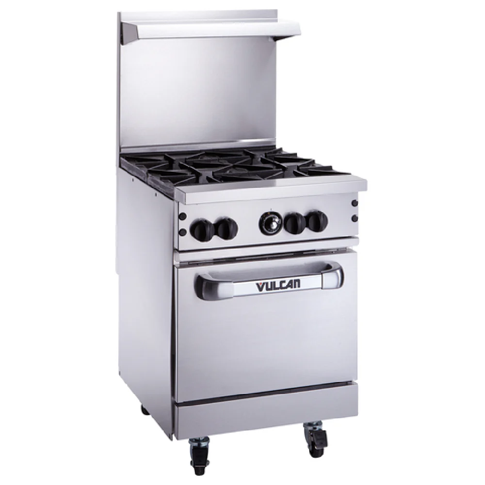 Vulcan 24S-4B_LP 24 Inch Gas Restaurant Range with Standard Oven 4 Burners 120000 BTU Vulcan 24S-4B_LP 24 Inch Gas Restaurant Range with Standard Oven 4 Burners 120000 BTU