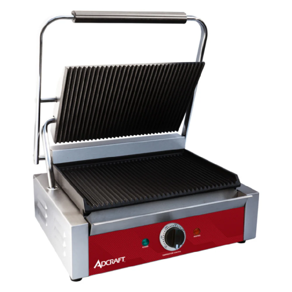 Admiral Craft SG811ES 15 Inch Electric Grooved Countertop Panini Grill with Brush