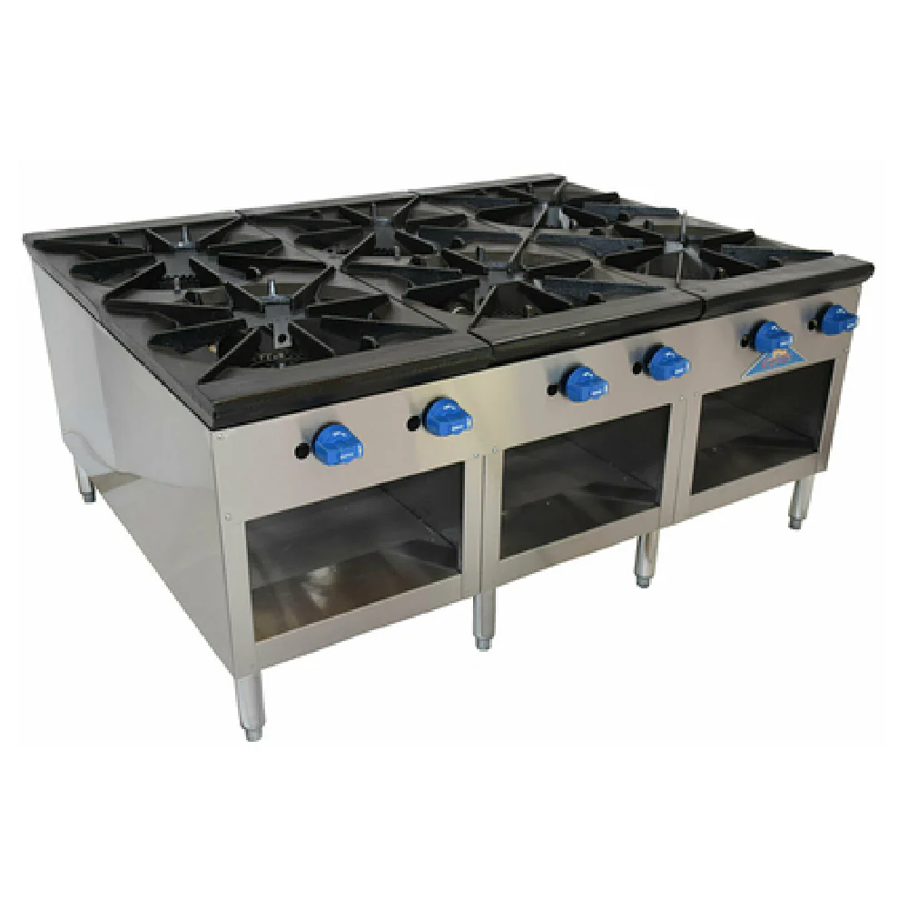 Comstock-Castle 2CSP54 54 Inch Wide Gas Stock Pot Range 6 Burners 540000 to 660000 BTU