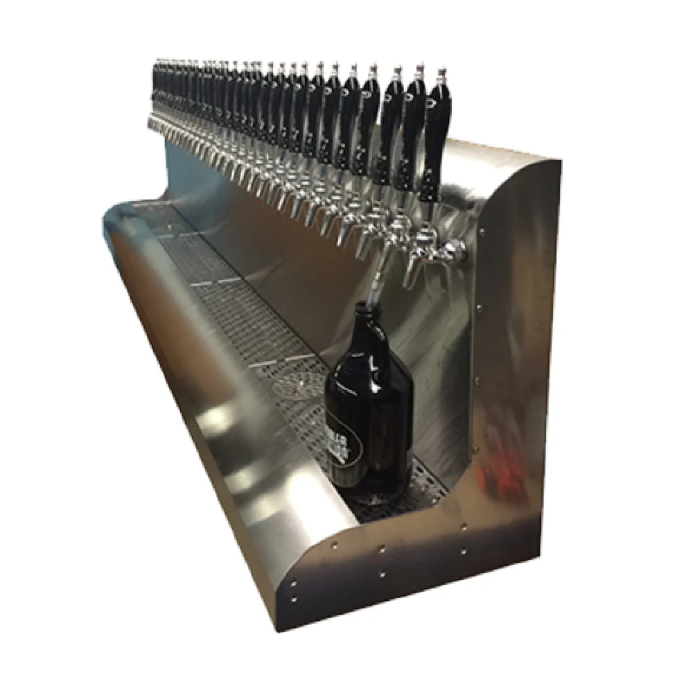Perlick 4076BK18 54 Inch Glycol Cooled Draft Beer Dispensing Tower Wall Mount Stainless Steel with Drainer and Glass Racks Perlick 4076BK18 54 Inch Glycol Cooled Draft Beer Dispensing Tower Wall Mount Stainless Steel with Drainer and Glass Racks