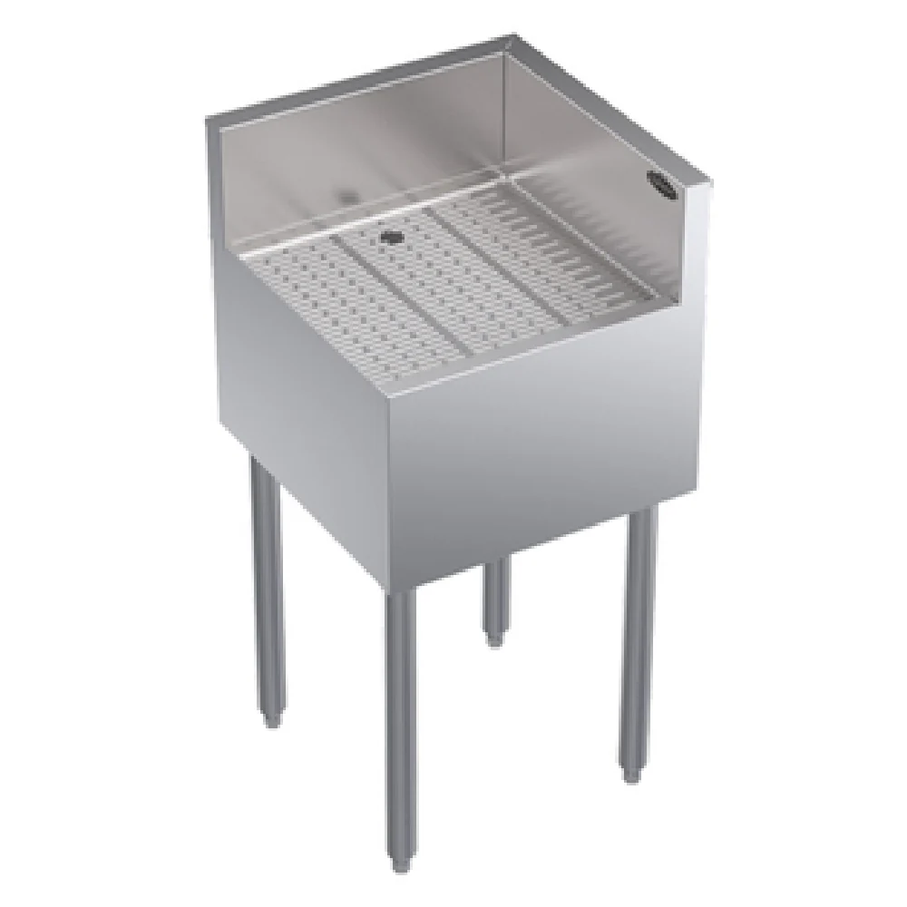 Krowne KR19-C18R 18 Inch Underbar Drain Workboard Unit Corner Stainless Steel with Right End Return