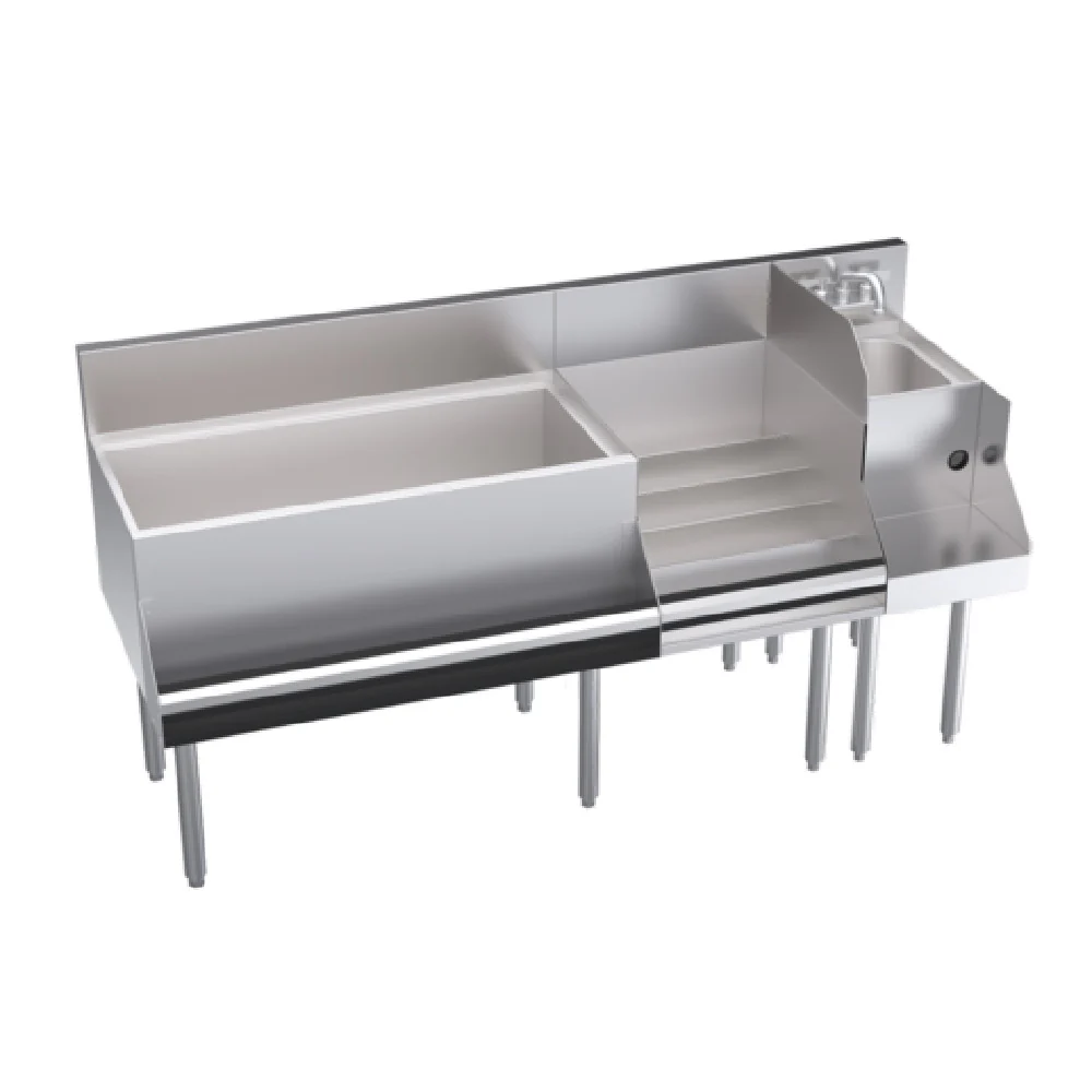 Krowne KR24-W66D-10 66 Inch Underbar Ice Bin with Blender and Liquor Station