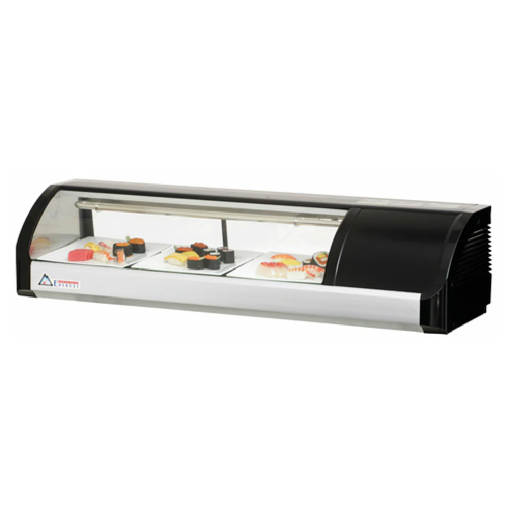 Everest Refrigeration ESC47R 47-1/4 Inch Refrigerated Sushi Display Case Countertop Black Coated Steel
