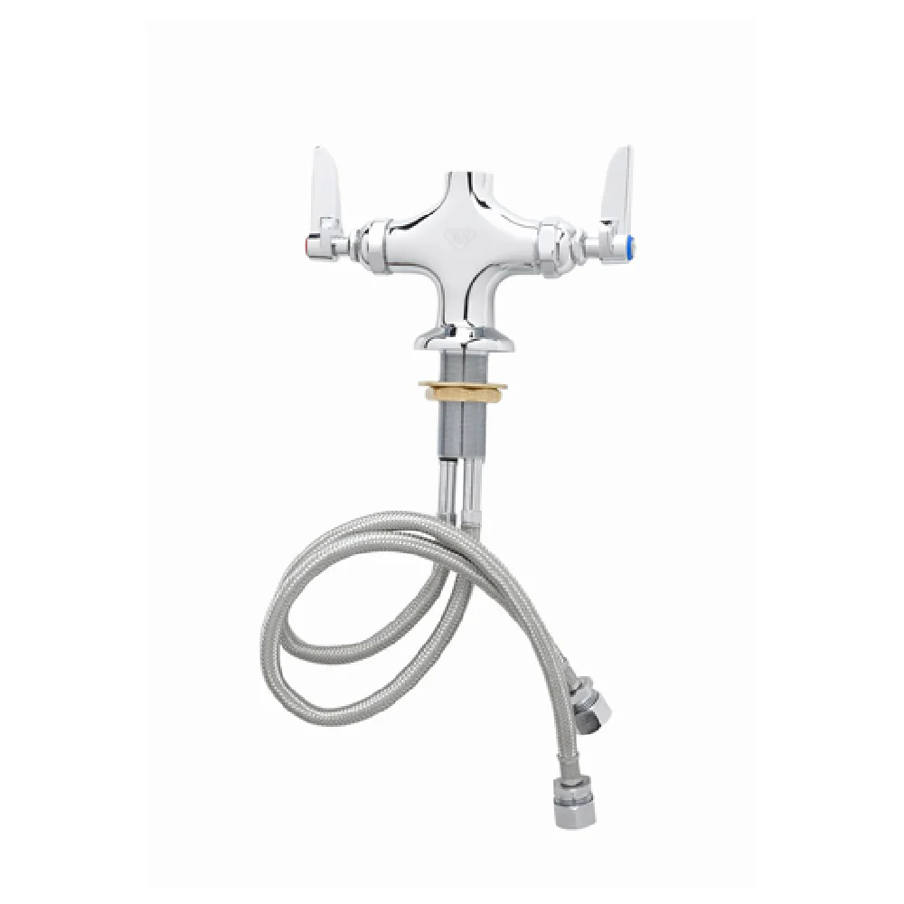 T&S Brass B-0300-LN Double Pantry Faucet 1-1/8 Inch Deck Mounted Low Lead Eterna Cartridges and Lever Handles
