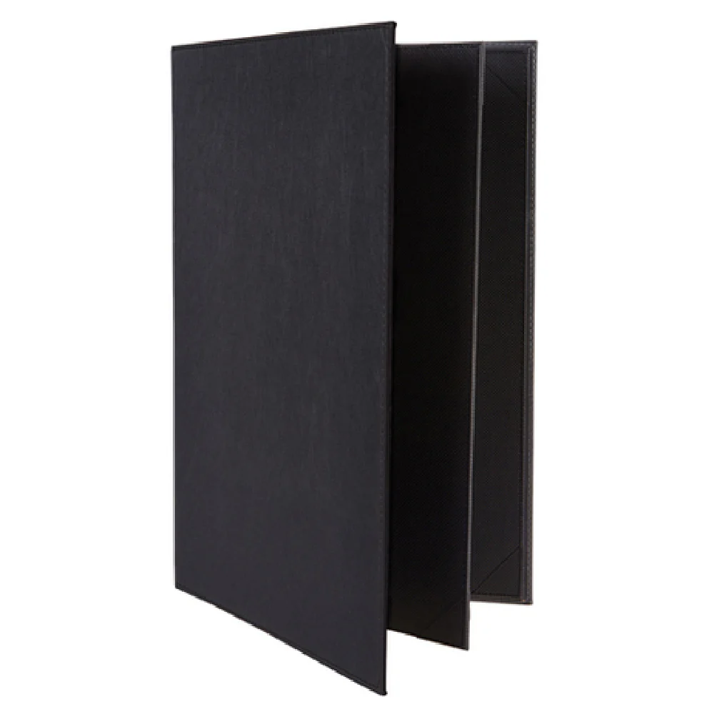 Winco LMF-814BK Legal Size Menu Cover Four View Leather-like Black