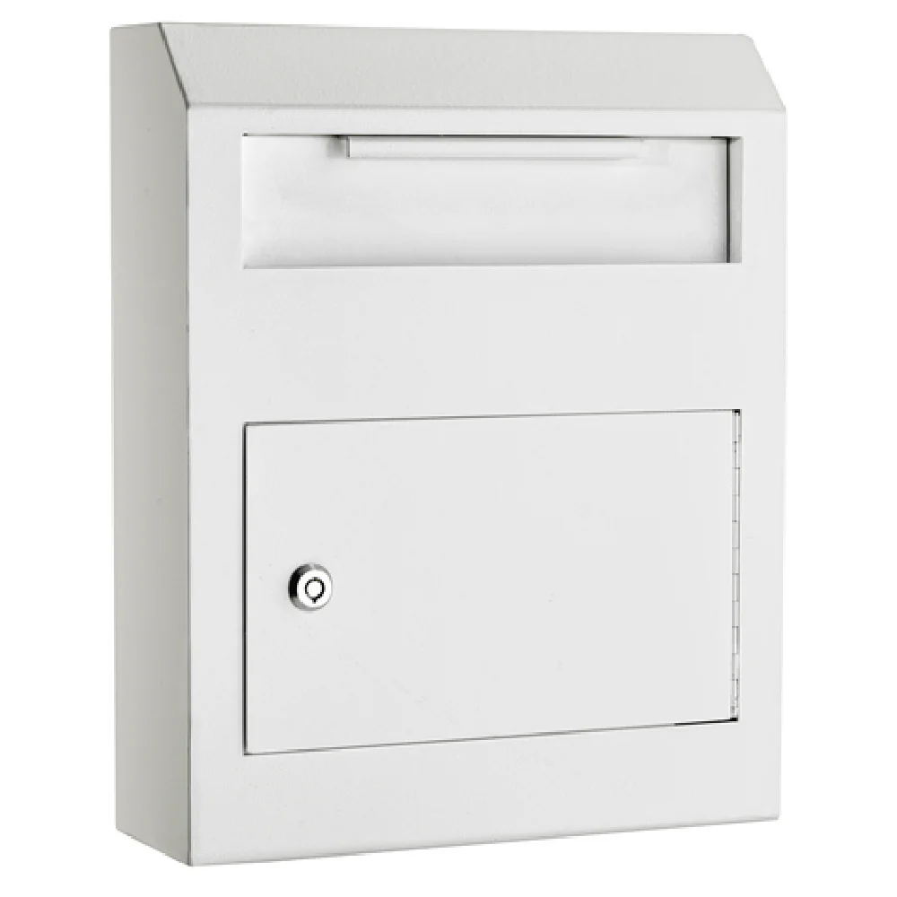 Alpine Industries ADI631-07-WHI 12 Inch Secured Drop Box Wall Mount Heavy Duty White Finish with Lock and Key Alpine Industries ADI631-07-WHI 12 Inch Secured Drop Box Wall Mount Heavy Duty White Finish with Lock and Key