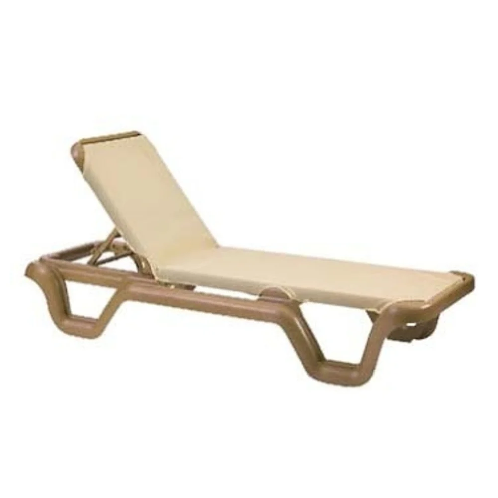Grosfillex US414108 30 Inch Chaise Adjust Sling Teakwood Resin Khaki Grosfillex US414108 30 Inch Chaise Adjust Sling Teakwood Resin Khaki