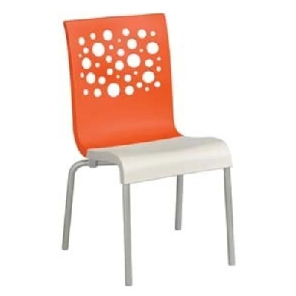 Grosfillex US835019 18 Inch Resin Back Stacking Side Chair with Footpads Orange White Grosfillex US835019 18 Inch Resin Back Stacking Side Chair with Footpads Orange White