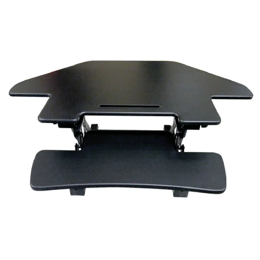 Omcan 44561 28 Inch Sit and Stand Ergonomic Corner Desk Platform with Gas Springs Black