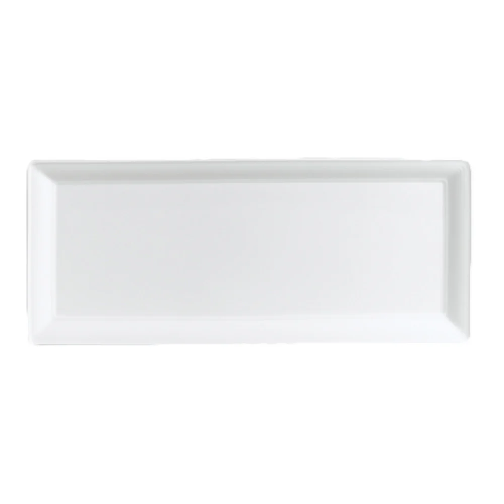 Steelite 6300P107 9.5 Inch Rectangular Tray Embossed Porcelain Blue-White