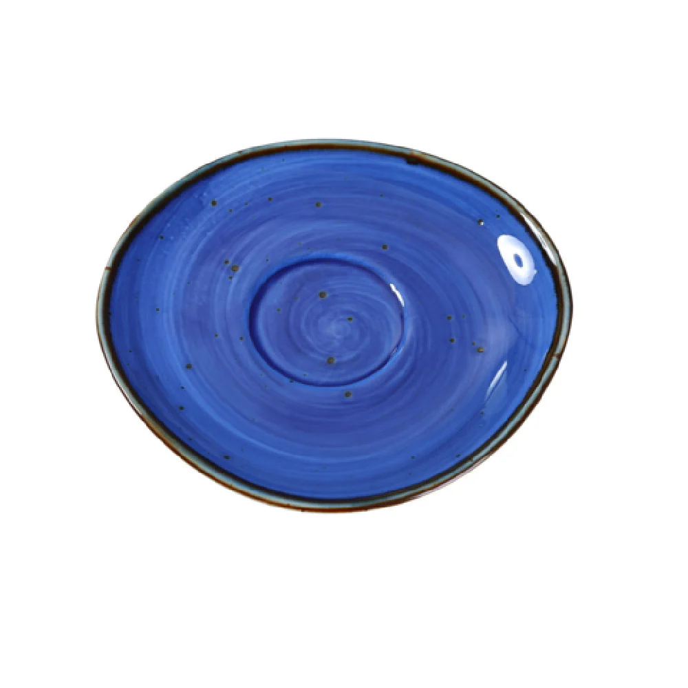 Yanco LY-002BU 6-1/2 Inch Freeform Saucer Porcelain Blue Casual Dinnerware Yanco LY-002BU 6-1/2 Inch Freeform Saucer Porcelain Blue Casual Dinnerware