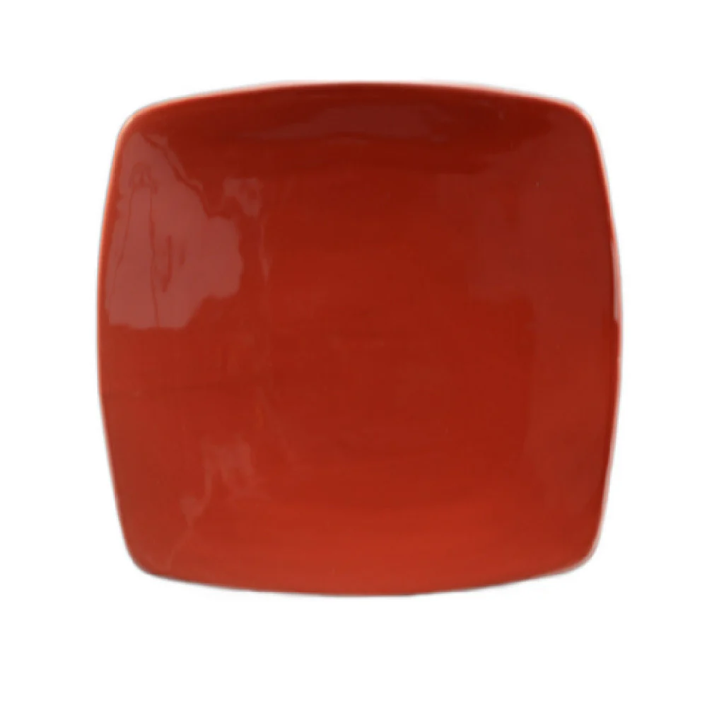CAC China R-FS21-R 11-7/8 Inch Square Plate White Ceramic with Dishwasher and Oven Safe