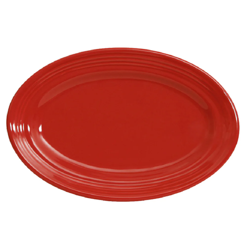 Tuxton CQH-096 9-3/4 Inch Oval Platter Wide Rim Microwave and Dishwasher Safe Ceramic