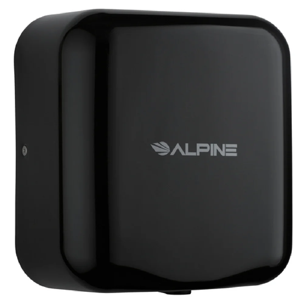 Alpine Industries ALP400-10-BLA 12 Inch Surface Mount Automatic Sensor Hand Dryer Stainless Steel Black Finish with Blue Light Indicator