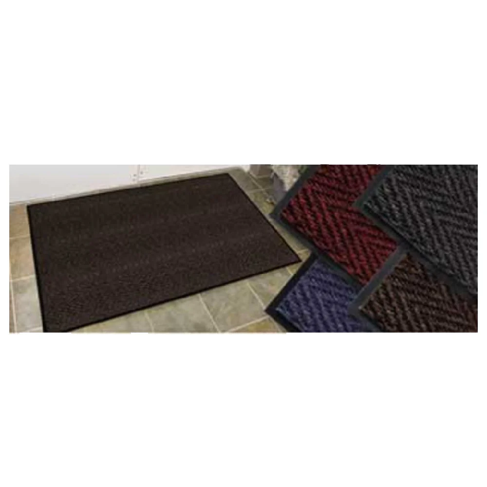 Cactus Mat 1487R-B3 36 Inch Chevron-Rib High Traffic Entrance Mat Brown with Vinyl Border