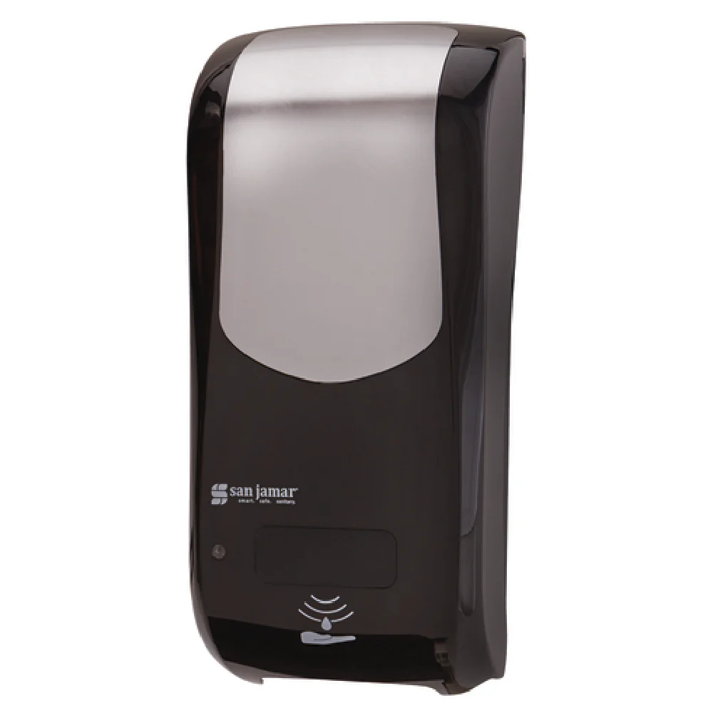 Carlisle SH970BKSS 5-1/2 Inch Hybrid Soap Dispenser Touchless Plastic Black and Stainless Carlisle SH970BKSS 5-1/2 Inch Hybrid Soap Dispenser Touchless Plastic Black and Stainless