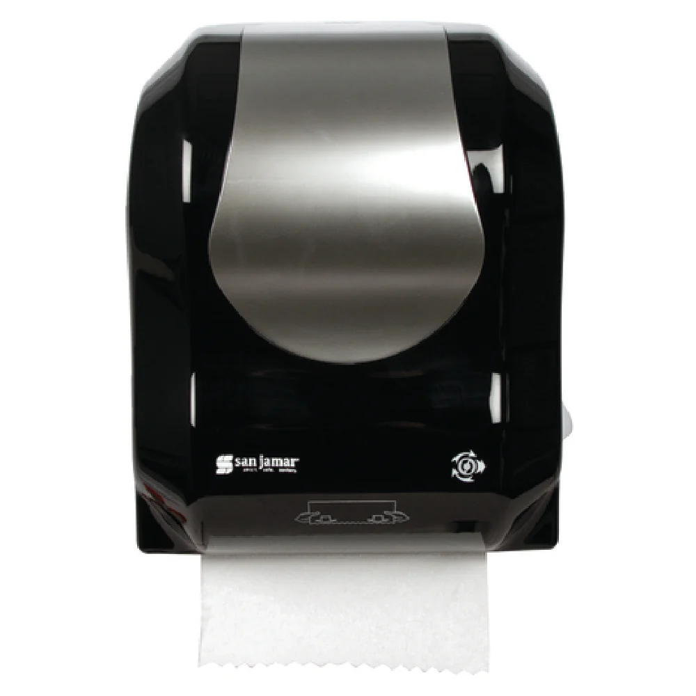 San Jamar T7470BKSS 12 Inch Wall Mount Touch-Free Towel Dispenser Black Plastic San Jamar T7470BKSS 12 Inch Wall Mount Touch-Free Towel Dispenser Black Plastic