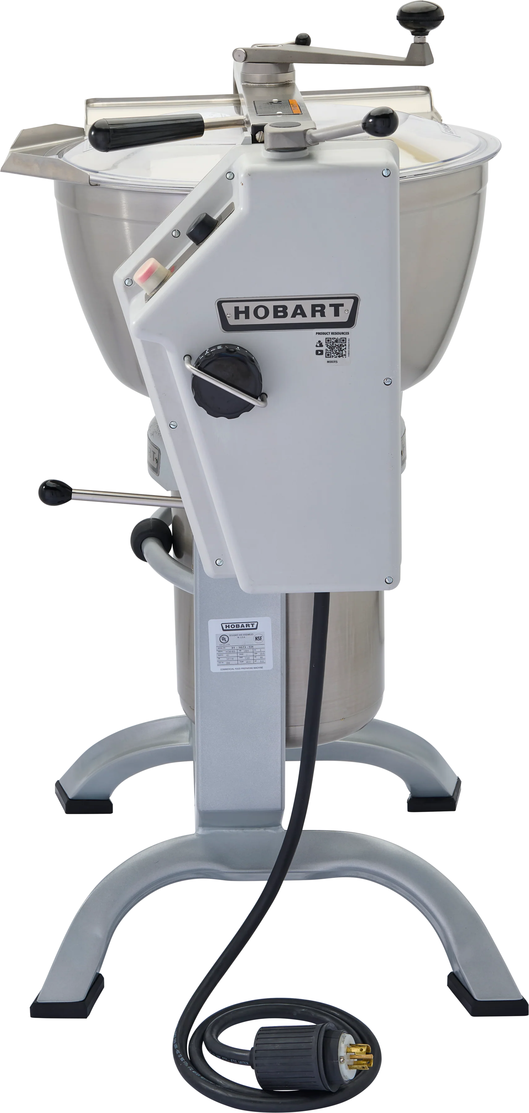 Hobart HCM450-61 55 Inch Cutter Mixer Electric Stainless Steel with Cut-Mix and Knead-Mix Attachments Hobart HCM450-61 55 Inch Cutter Mixer Electric Stainless Steel with Cut-Mix and Knead-Mix Attachments