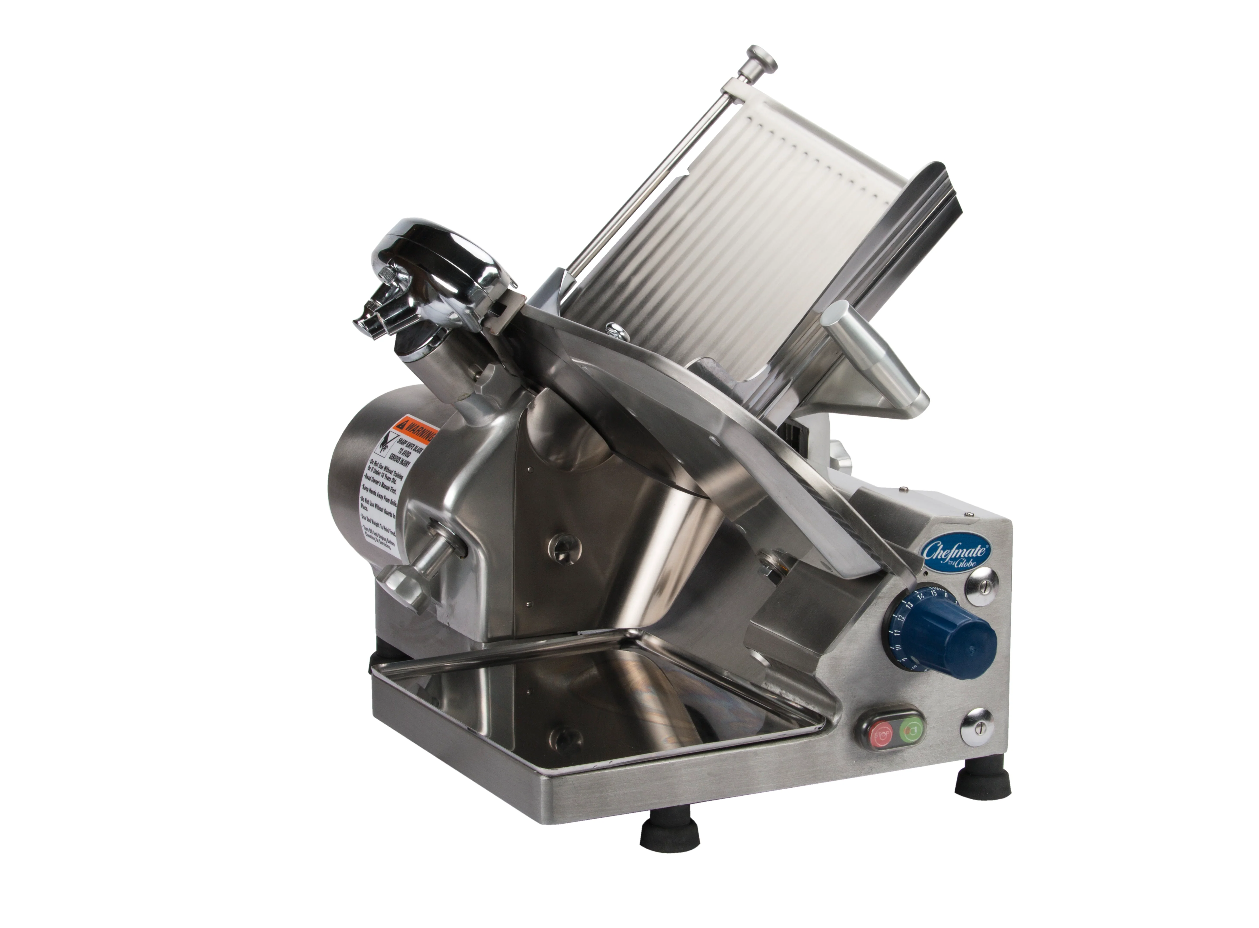 Globe GC512 12 Inch Diameter Electric Food Slicer Stainless Steel and Aluminum with Top Mounted Removable Sharpener Globe GC512 12 Inch Diameter Electric Food Slicer Stainless Steel and Aluminum with Top Mounted Removable Sharpener