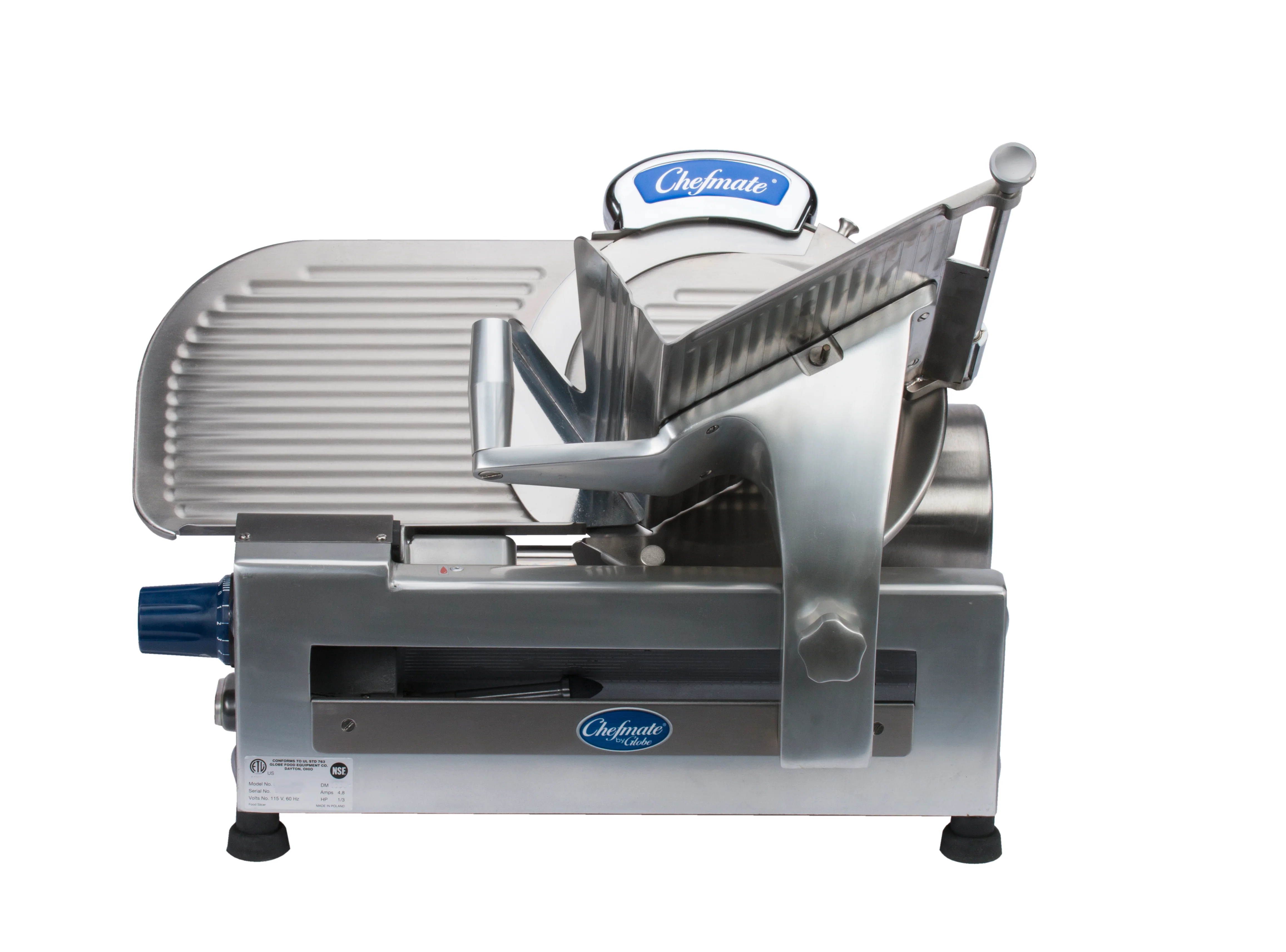 Globe GC512 12 Inch Diameter Electric Food Slicer Stainless Steel and Aluminum with Top Mounted Removable Sharpener Globe GC512 12 Inch Diameter Electric Food Slicer Stainless Steel and Aluminum with Top Mounted Removable Sharpener