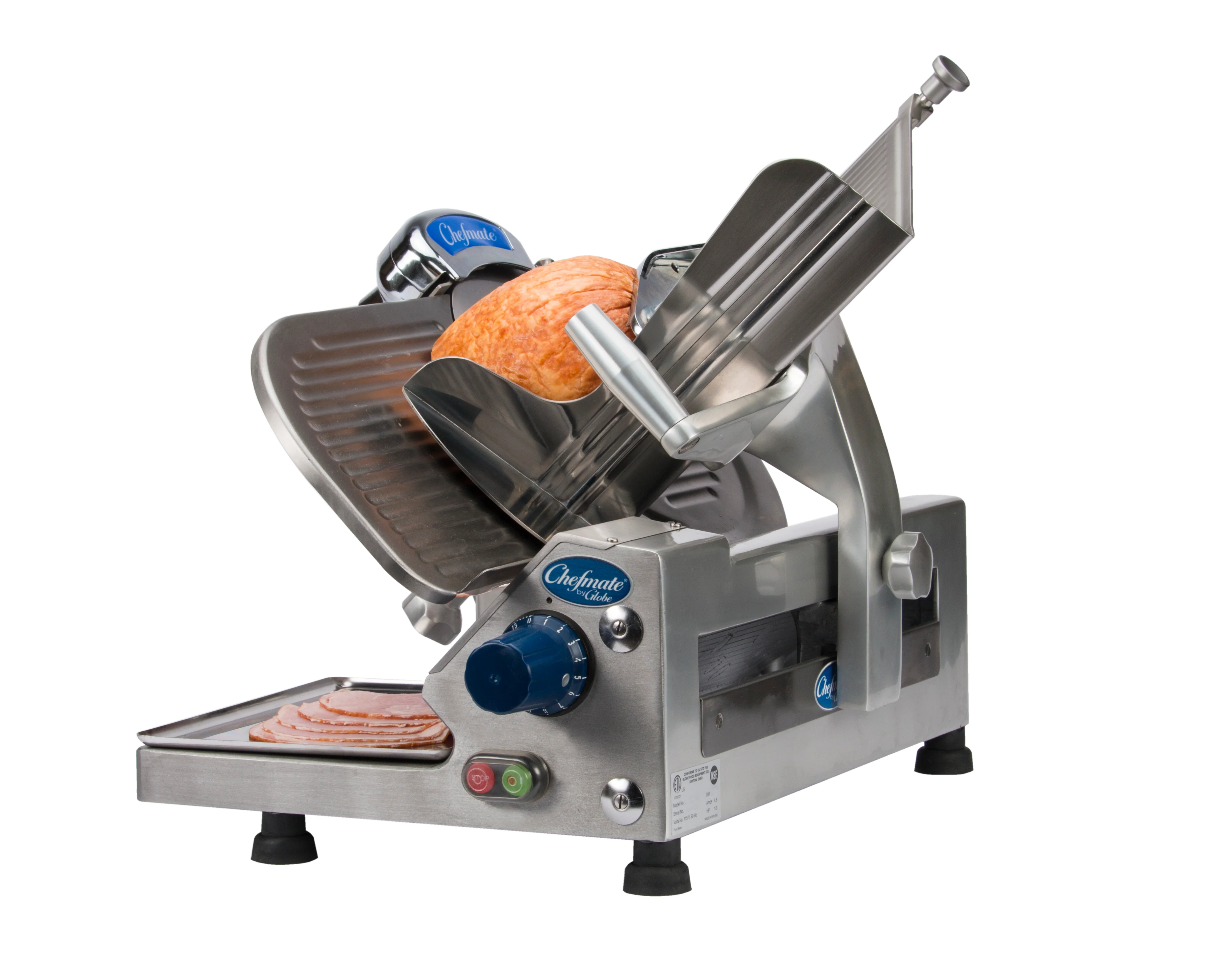 Globe GC512 12 Inch Diameter Electric Food Slicer Stainless Steel and Aluminum with Top Mounted Removable Sharpener Globe GC512 12 Inch Diameter Electric Food Slicer Stainless Steel and Aluminum with Top Mounted Removable Sharpener