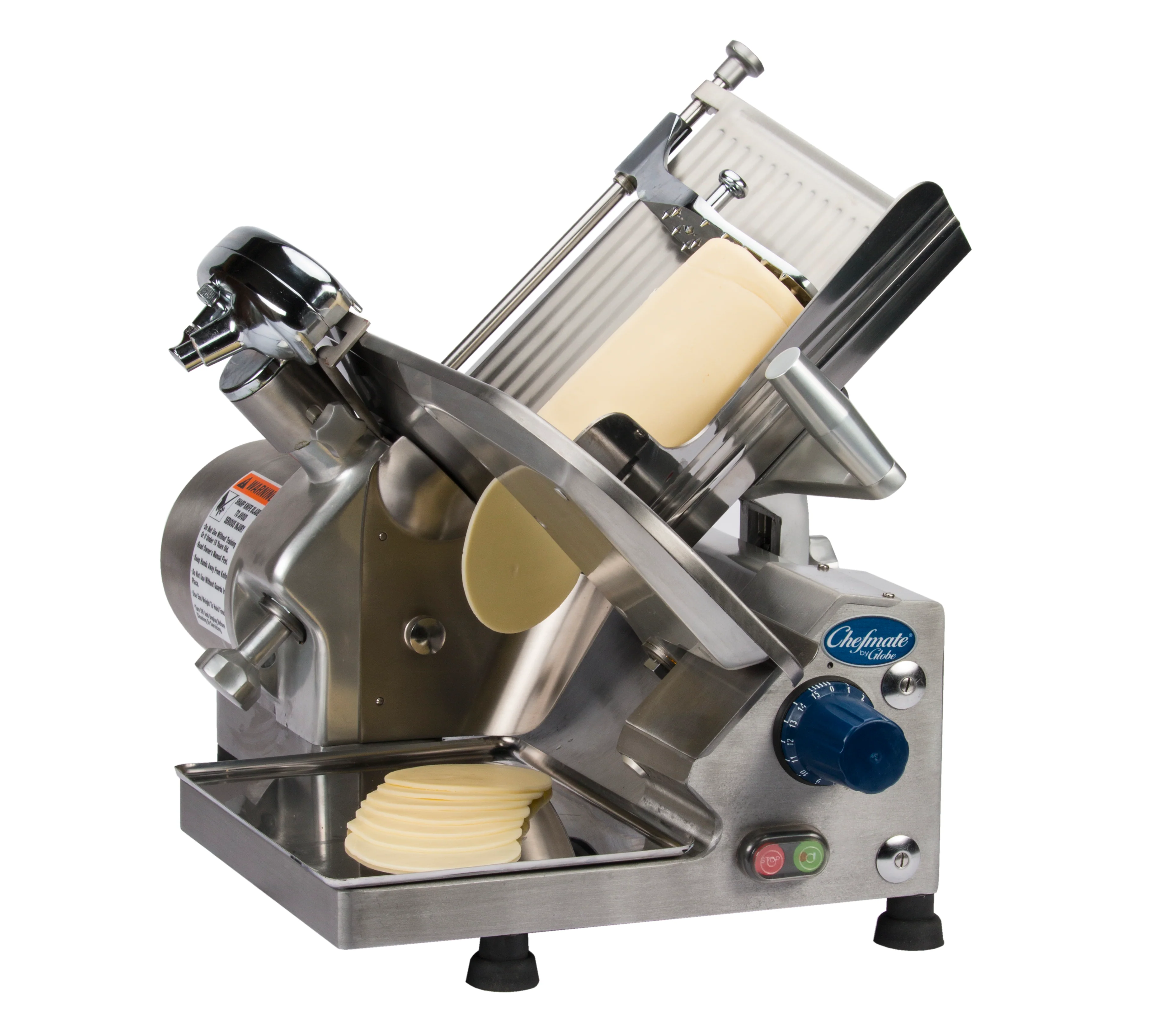 Globe GC512 12 Inch Diameter Electric Food Slicer Stainless Steel and Aluminum with Top Mounted Removable Sharpener Globe GC512 12 Inch Diameter Electric Food Slicer Stainless Steel and Aluminum with Top Mounted Removable Sharpener