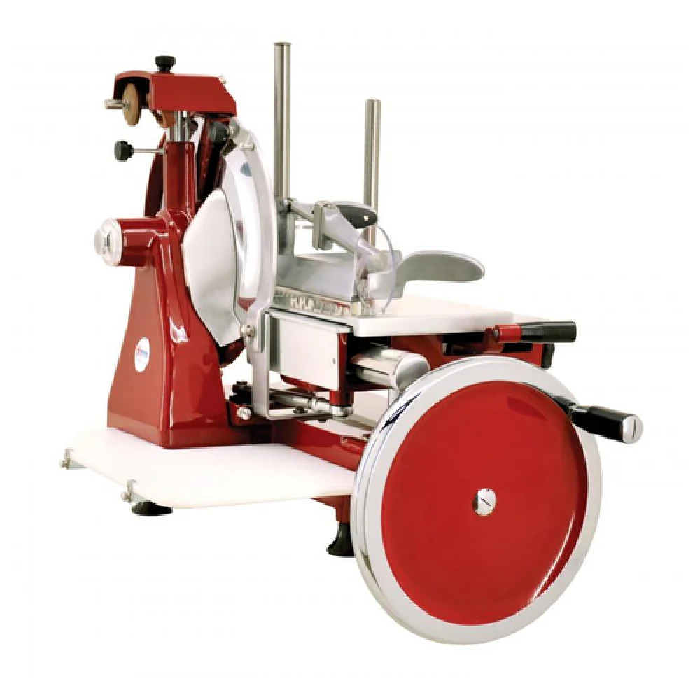 Omcan 13634 28 Inch Manual Food Slicer Carbon Steel Blade Removable Sharpener Omcan 13634 28 Inch Manual Food Slicer Carbon Steel Blade Removable Sharpener
